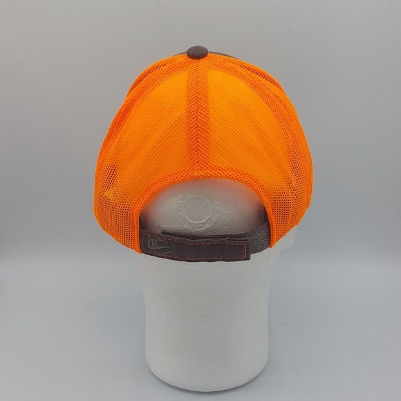 S.O.S. Outdoor  Baseball Ball Cap Platinum Series Orange Gray Mesh Strap Back - Picture 3 of 11